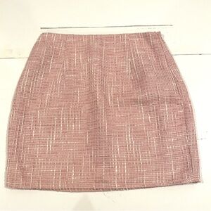 NBD Mini Skirt Women Size XS Pink Knit Tweed Side Zip